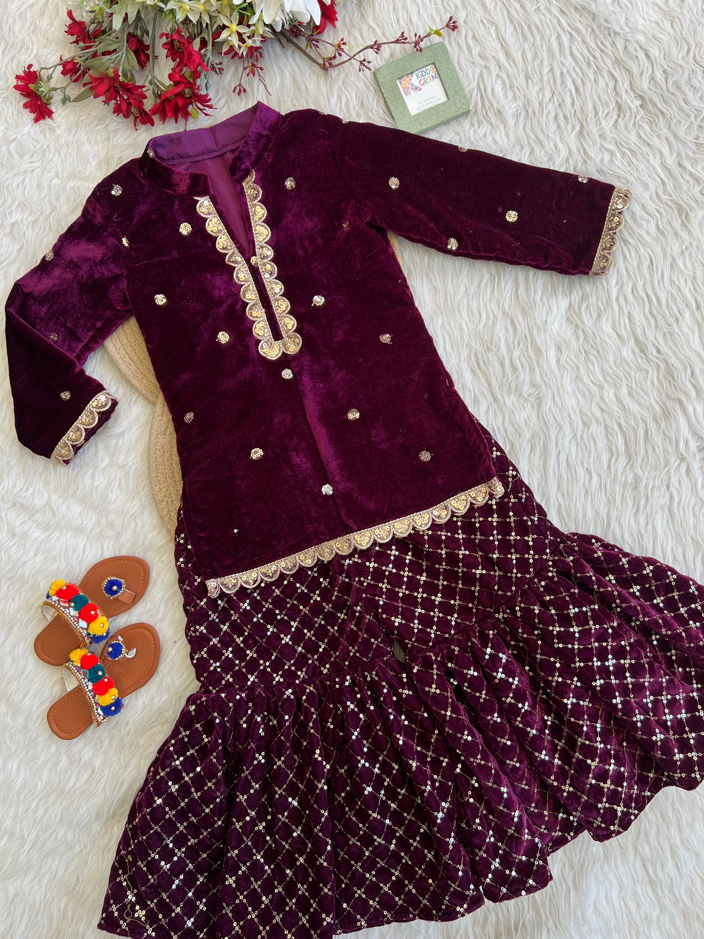 Wine sahi suit