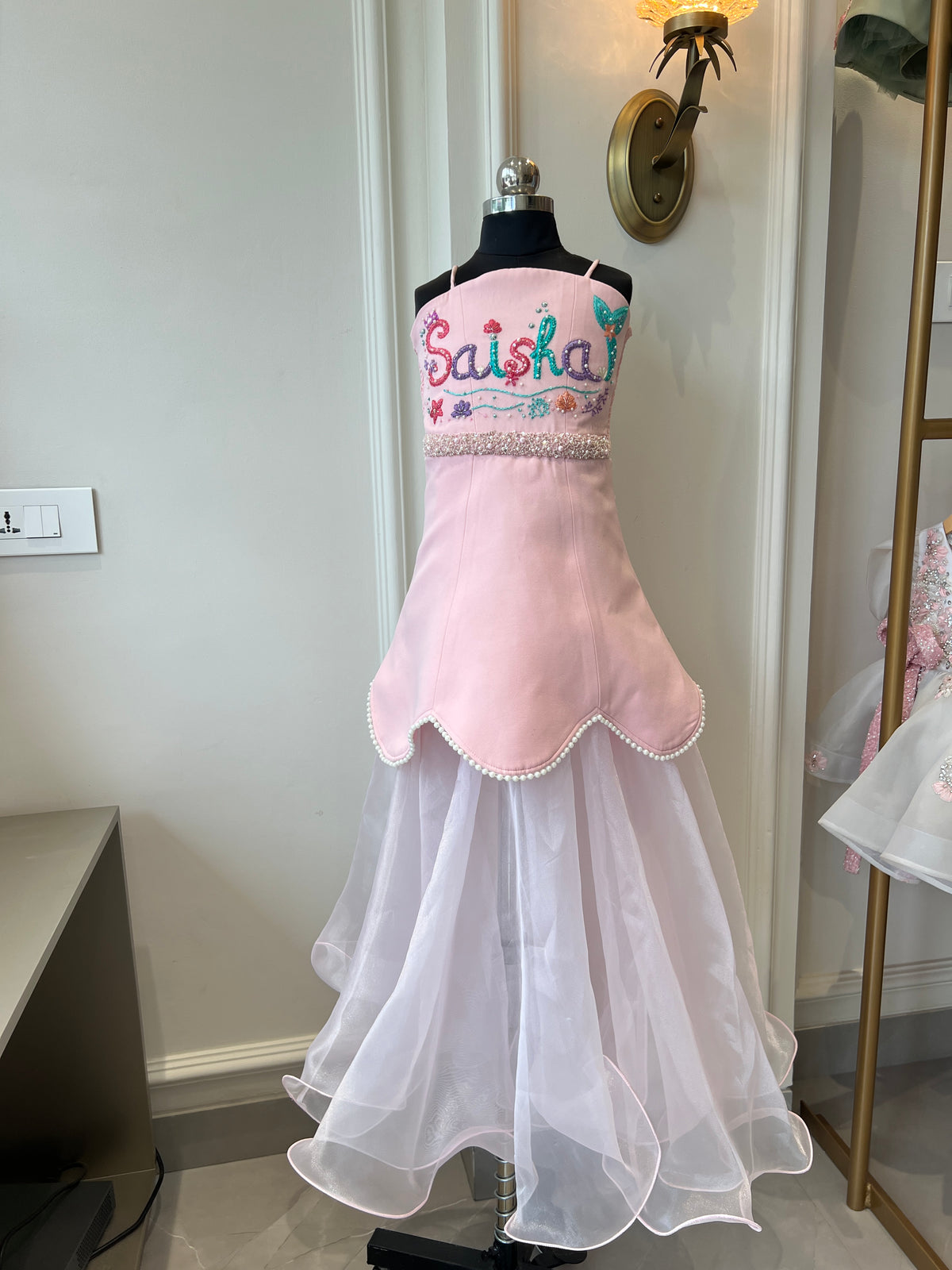 The mermaid pink Gown