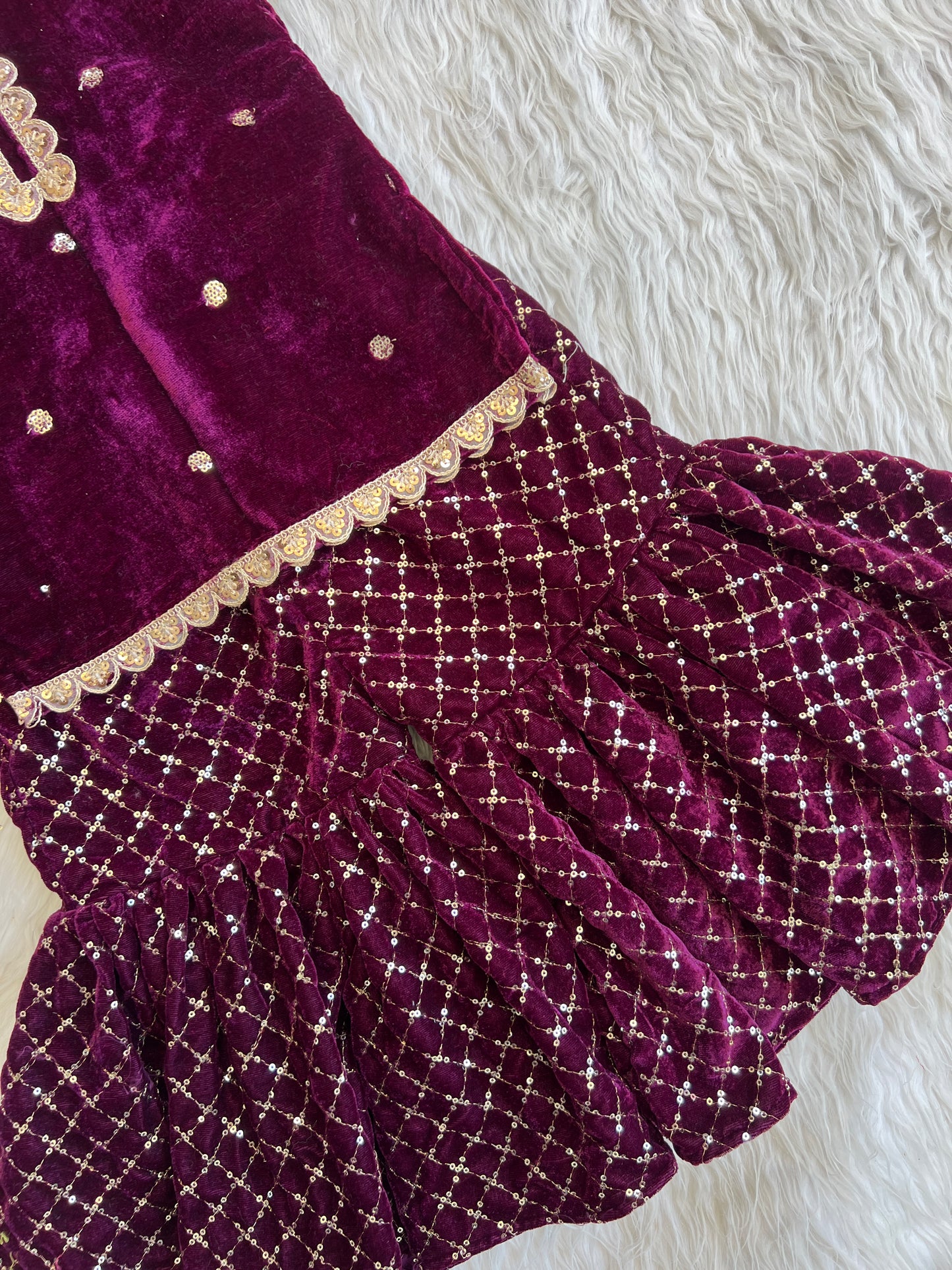 Wine sahi suit