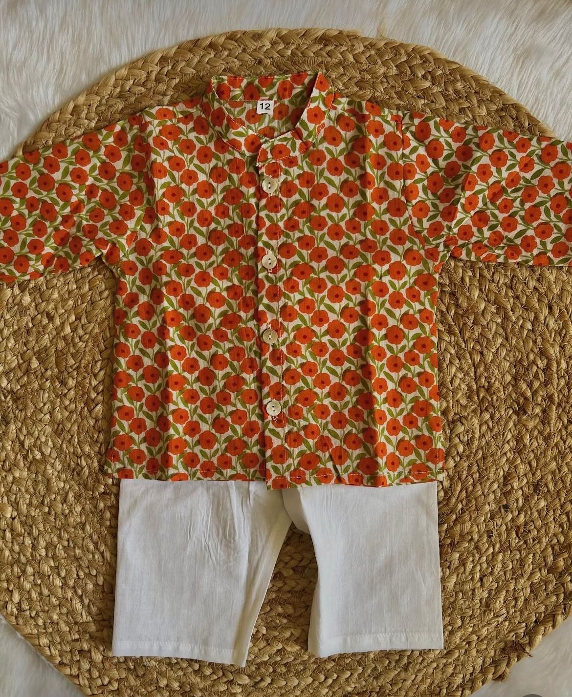 Orange Petal Kurta Set