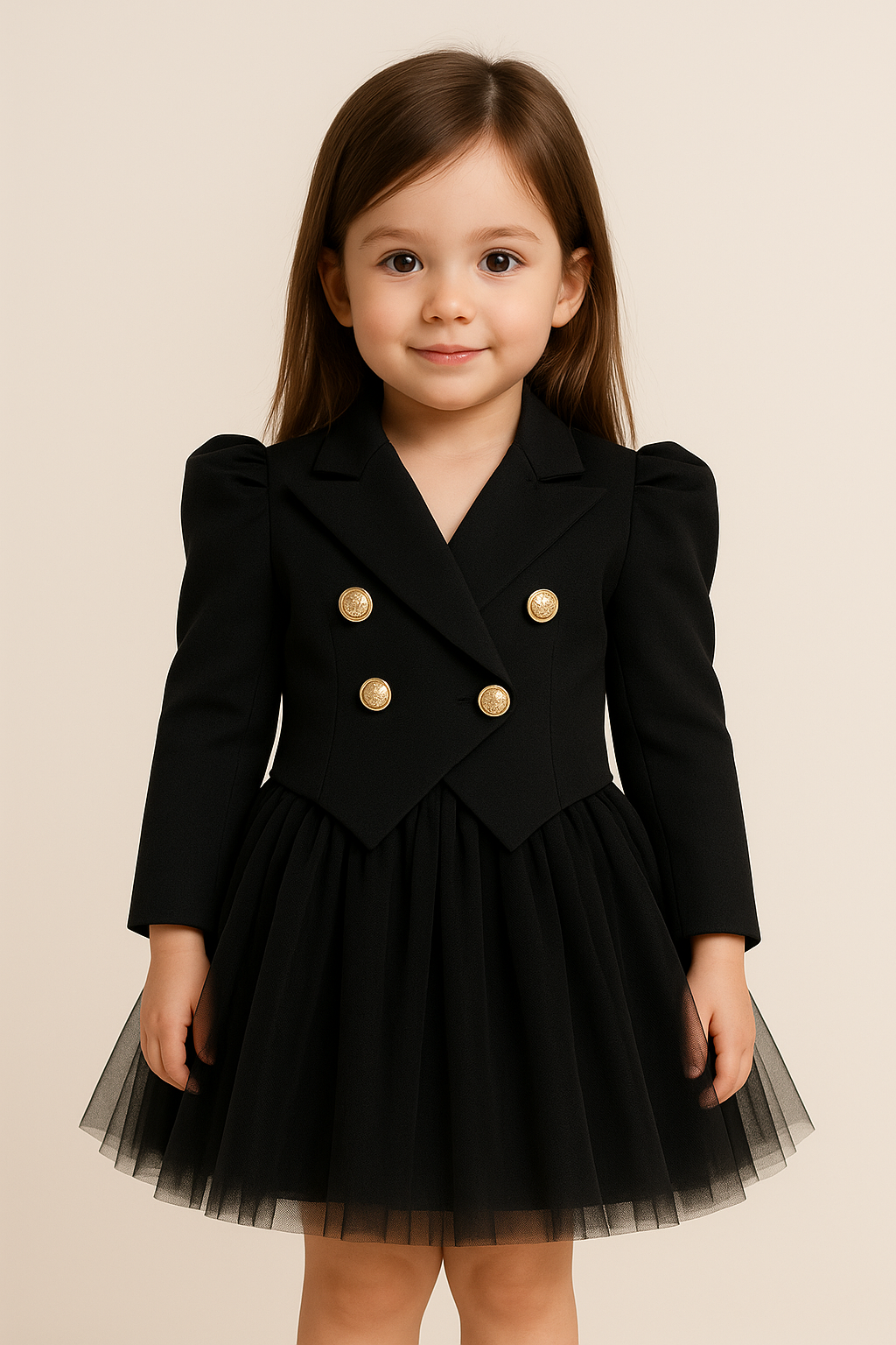 Black Regal Coat Dress