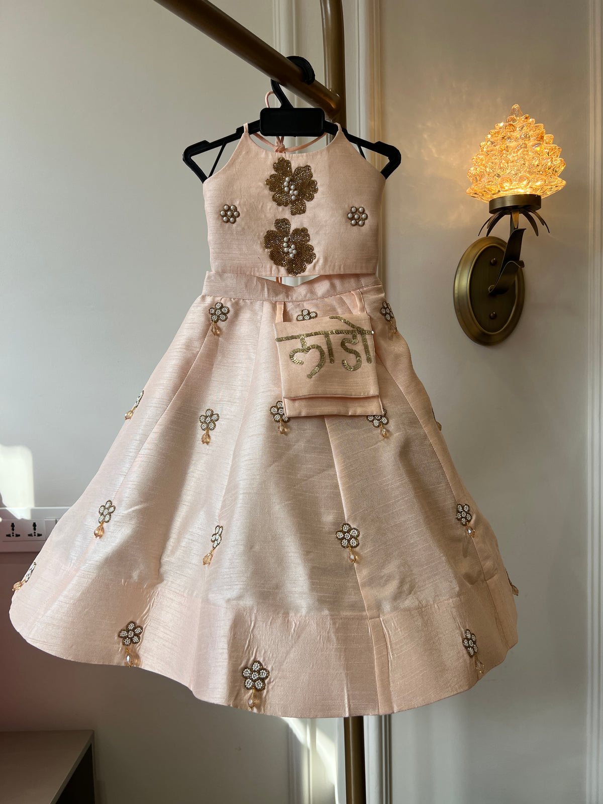 Peach Tessel Laado lehenga NAS1520