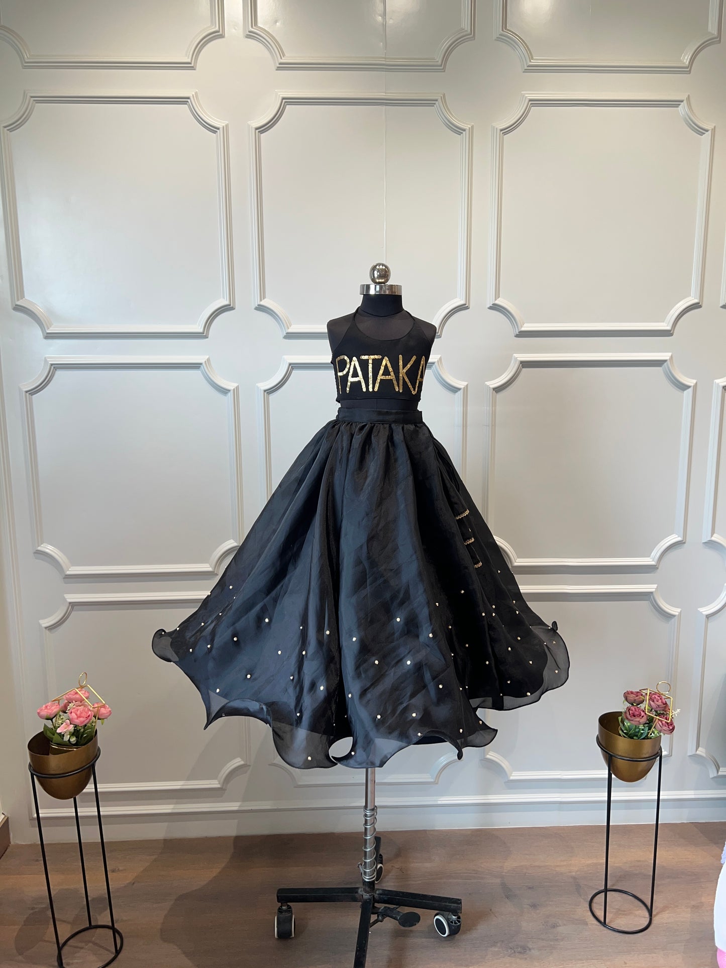 Black Pataka Lehanga NAS774