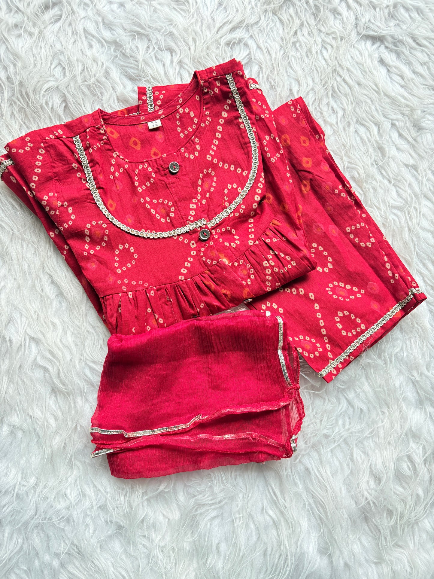 Little Diva Bandhani set