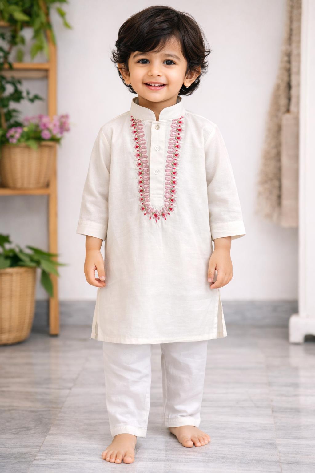 Ivory Bloom Kurta NAS1372