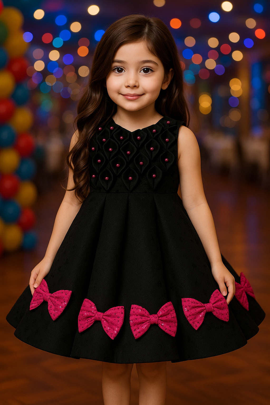 Midnight Elegance Bow Dress