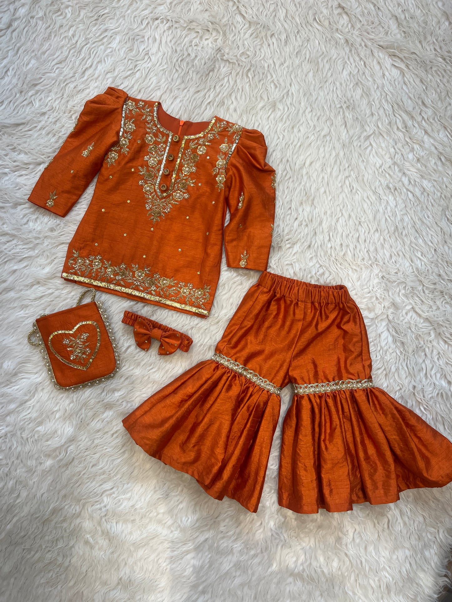 Rust Rani Gharara Suit NAS1347