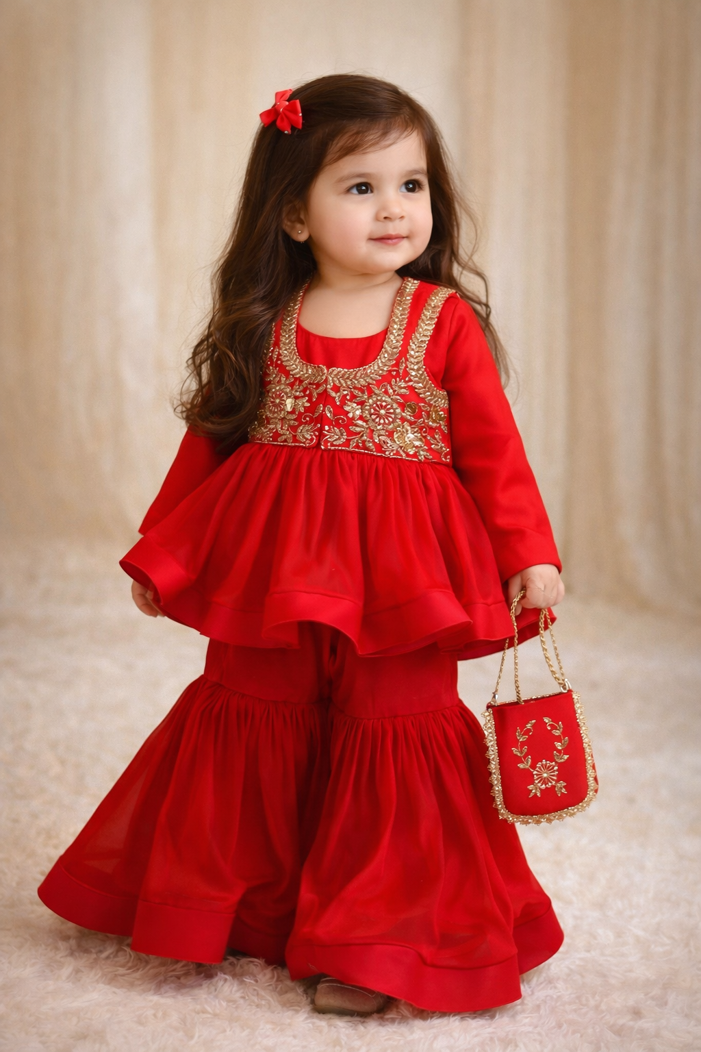 Red Ruby Sharara Suit NAS1383
