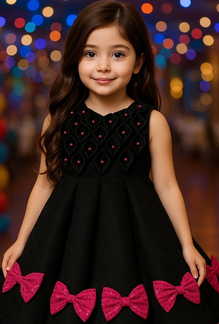 Midnight Elegance Bow Dress