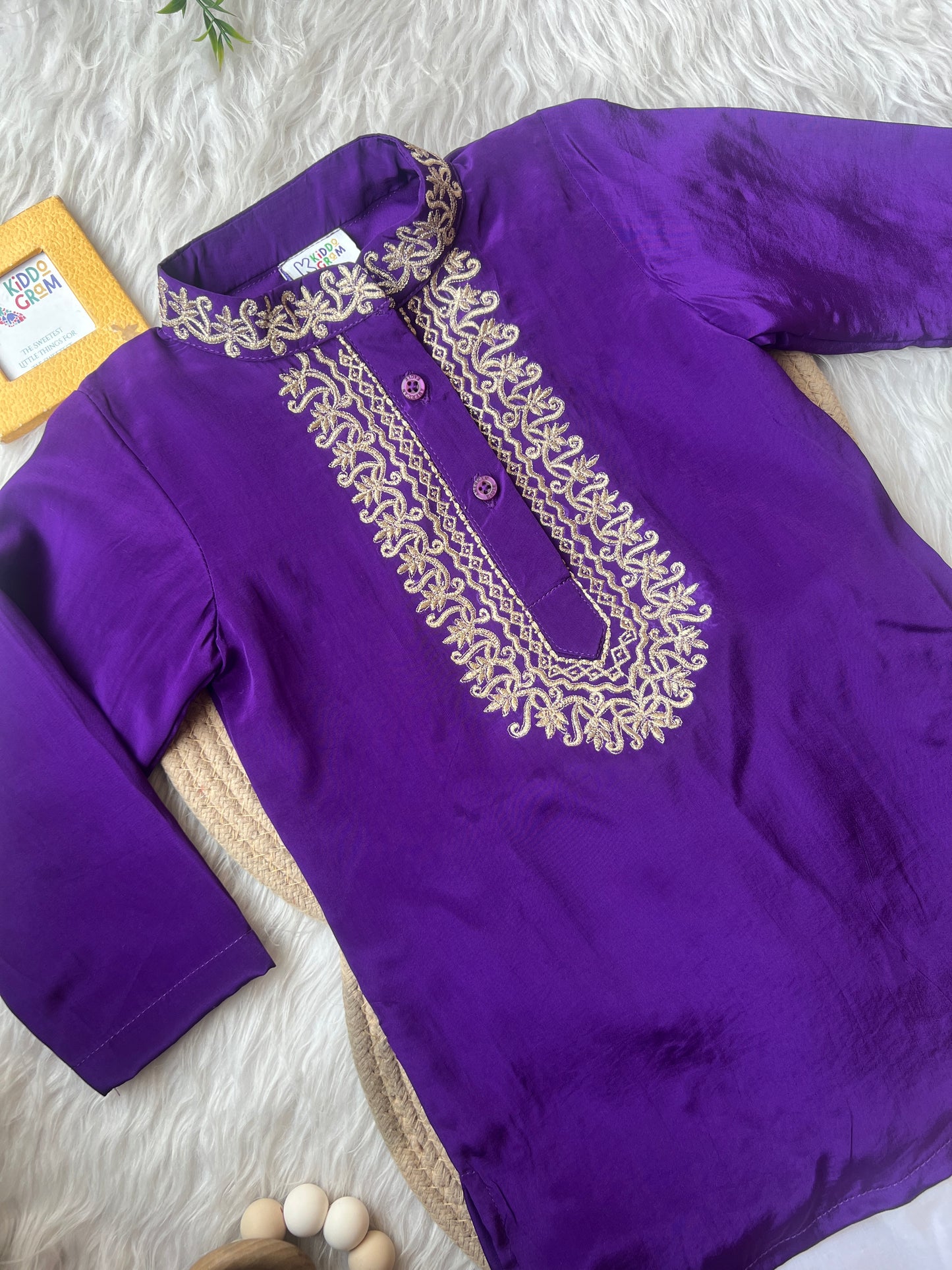 Purple embroidery kurta set NAS1106