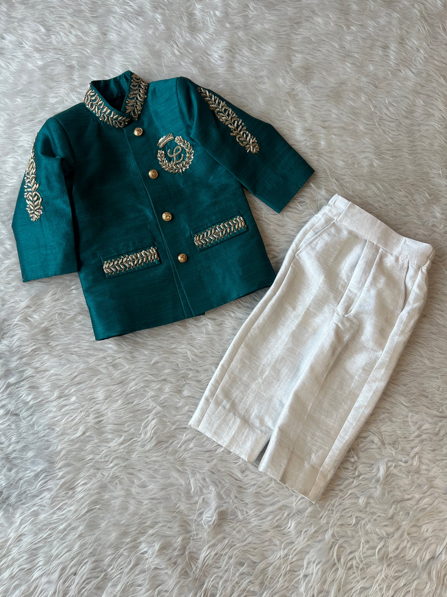 Emerald Royale Achkan Set NAS1343