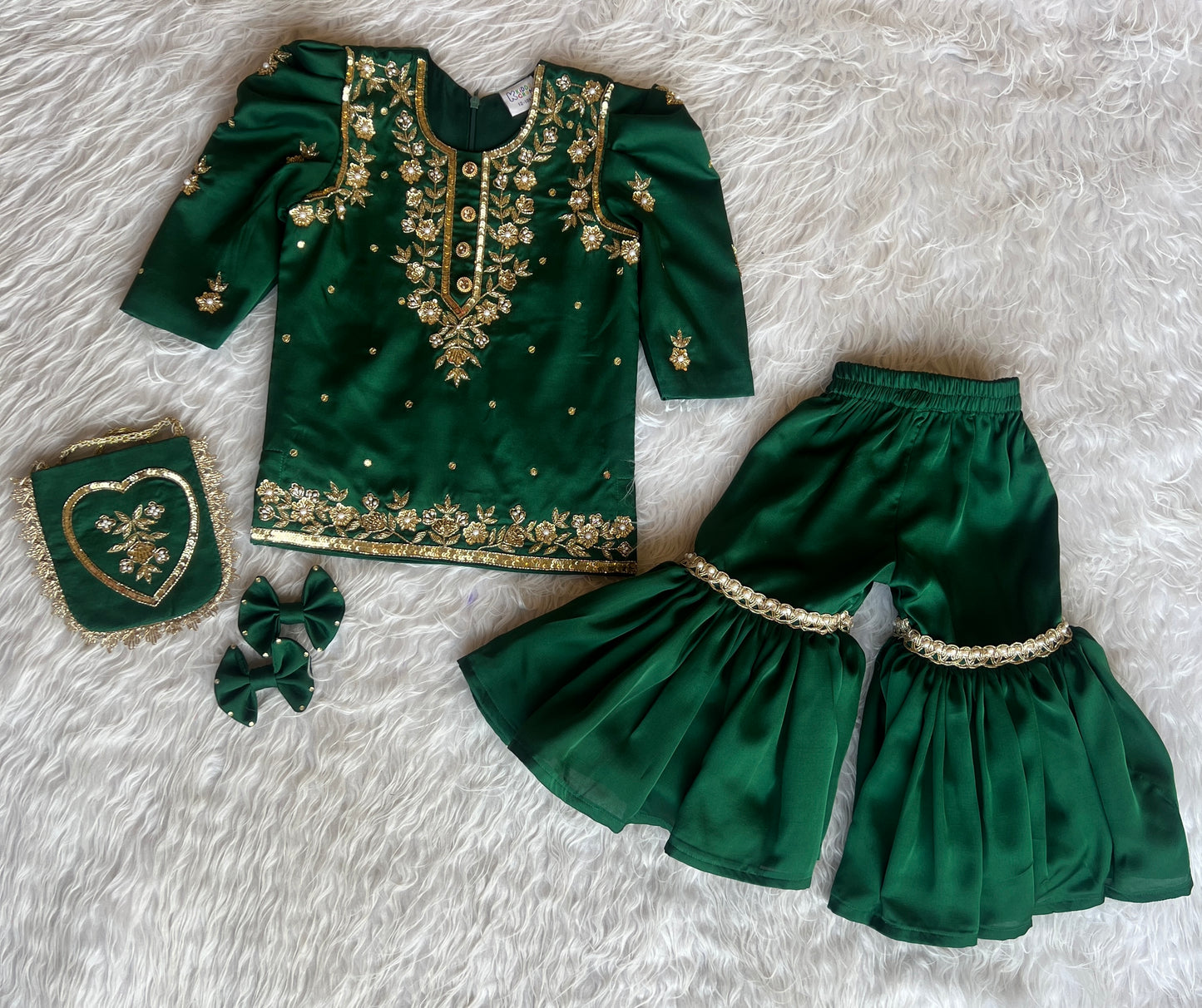 Emerald Bloom Sharara SetNAS1392