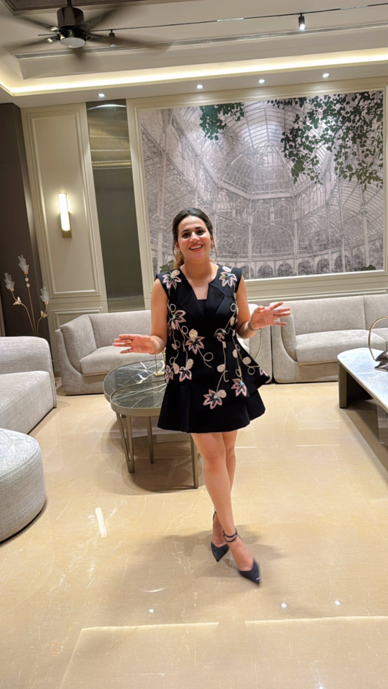 Petal Play Noir Dress NAS1305