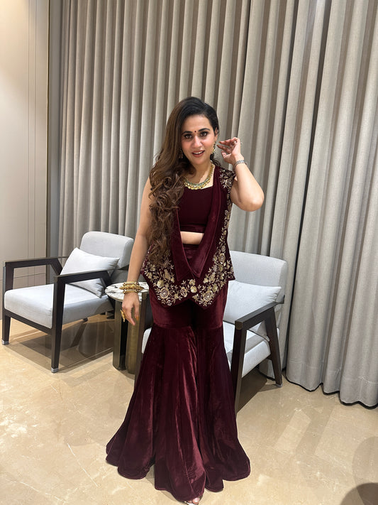 Velvet Royale Sharara Set NAS1295