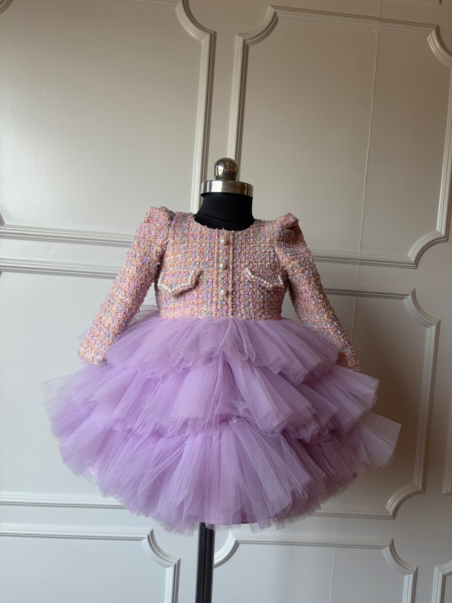 Lilac Luxe Tweed Dress NAS1283