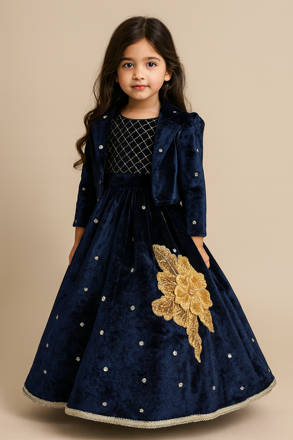 Velvet Spark Blossom Lehnga