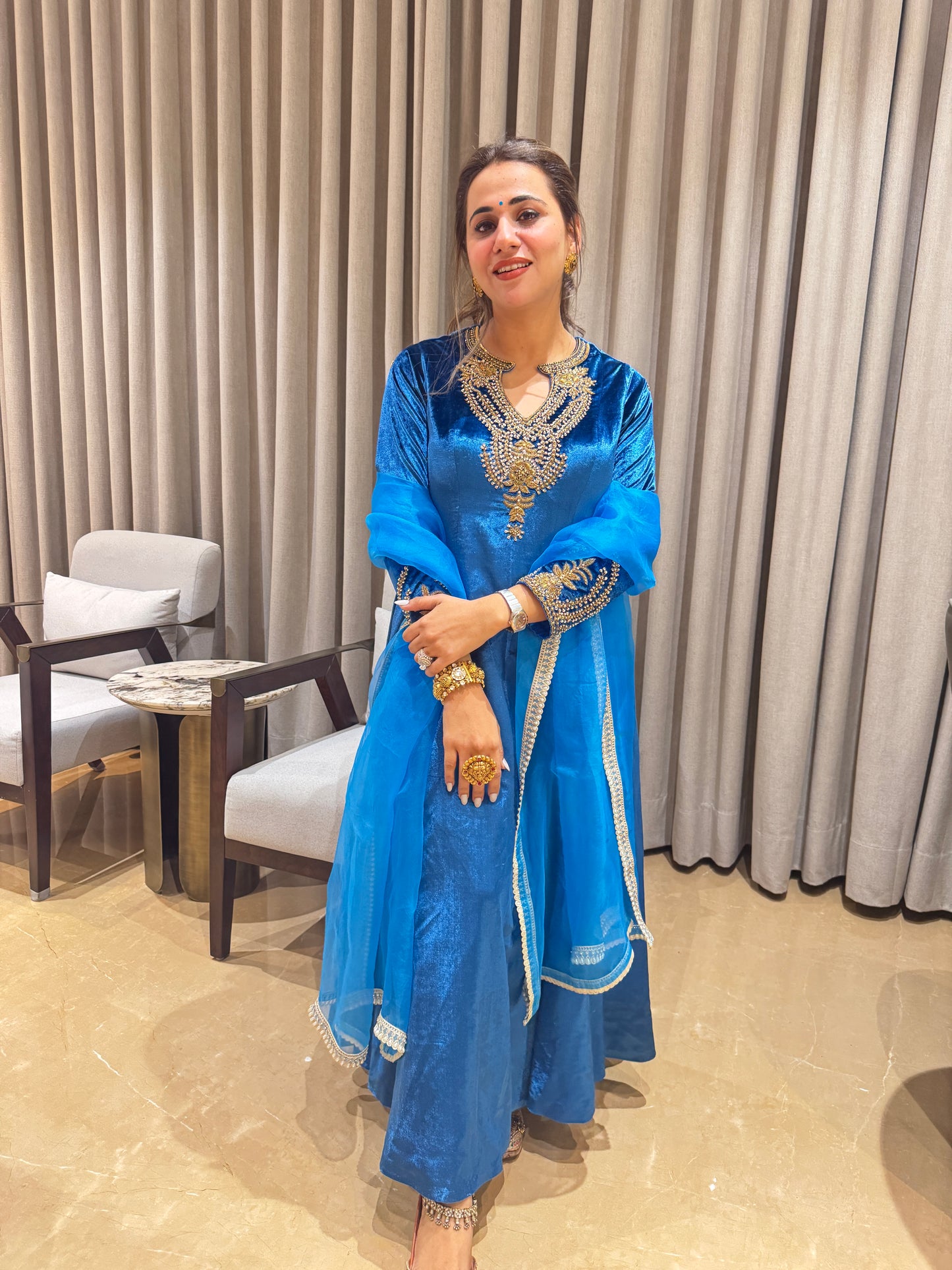 Blue Aura Anarkali NAS1299