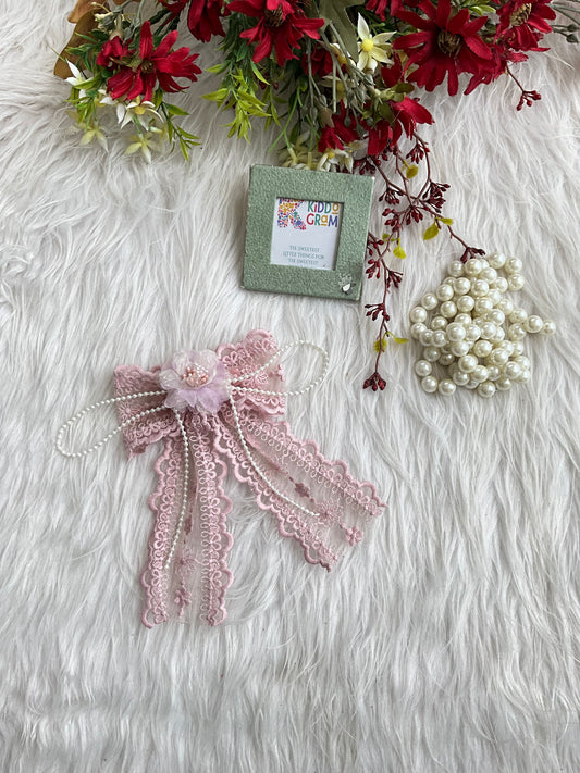 Pink Rosebud bow