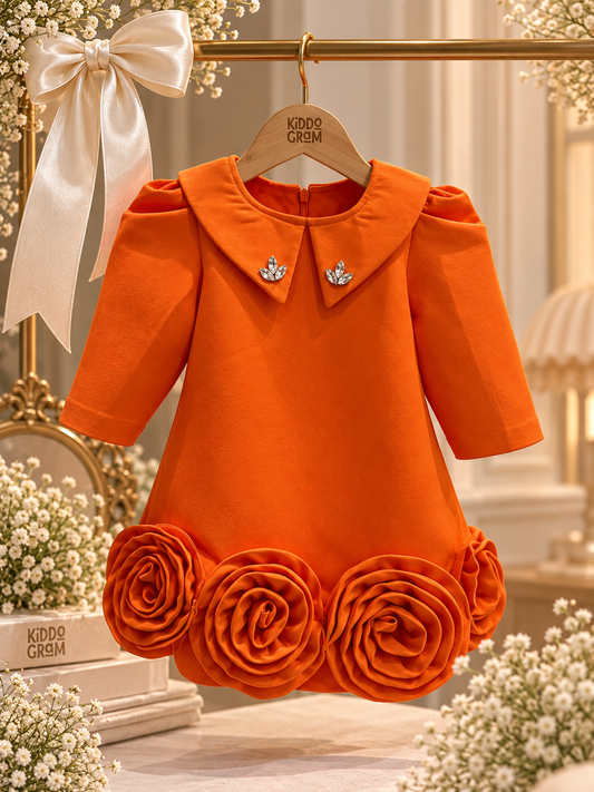 Tangerine Rosette dress NAS1784