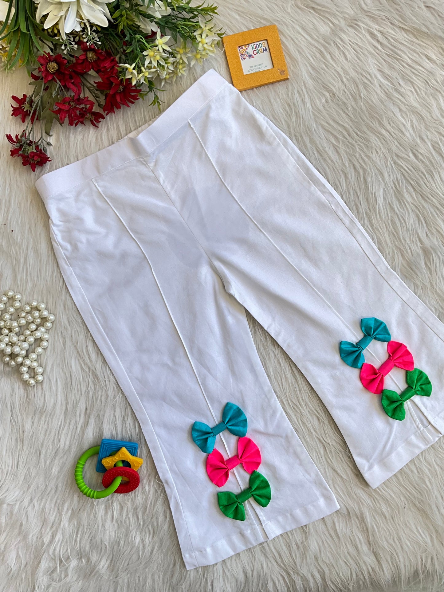 White Bow Pants