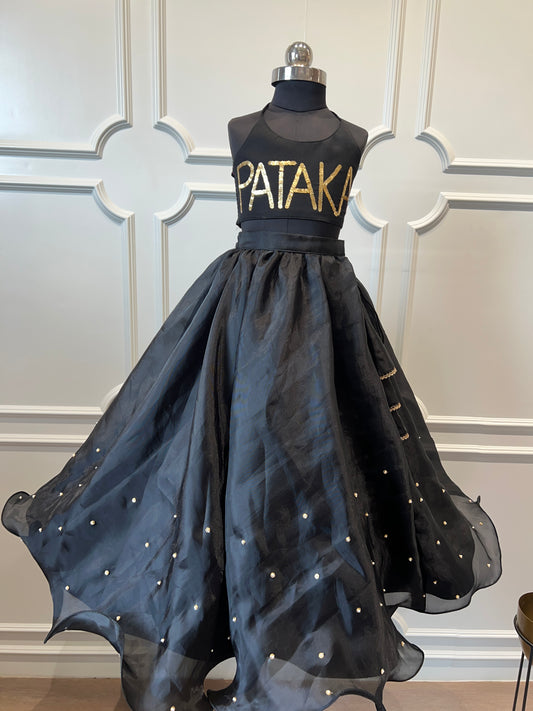 Black Pataka Lehanga