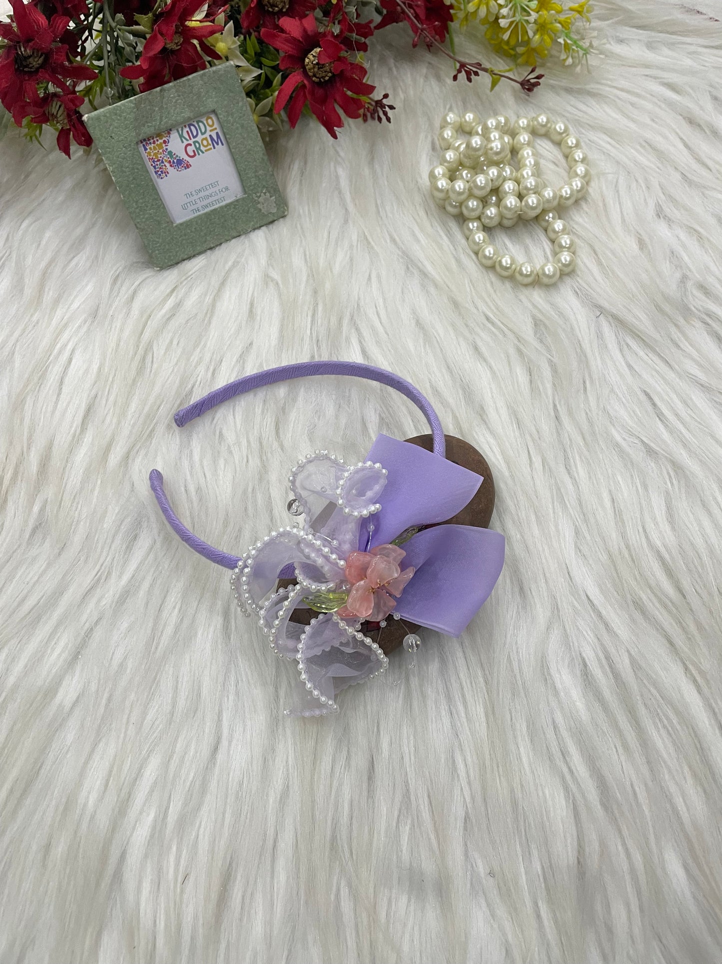 Purple Flower Hair Band