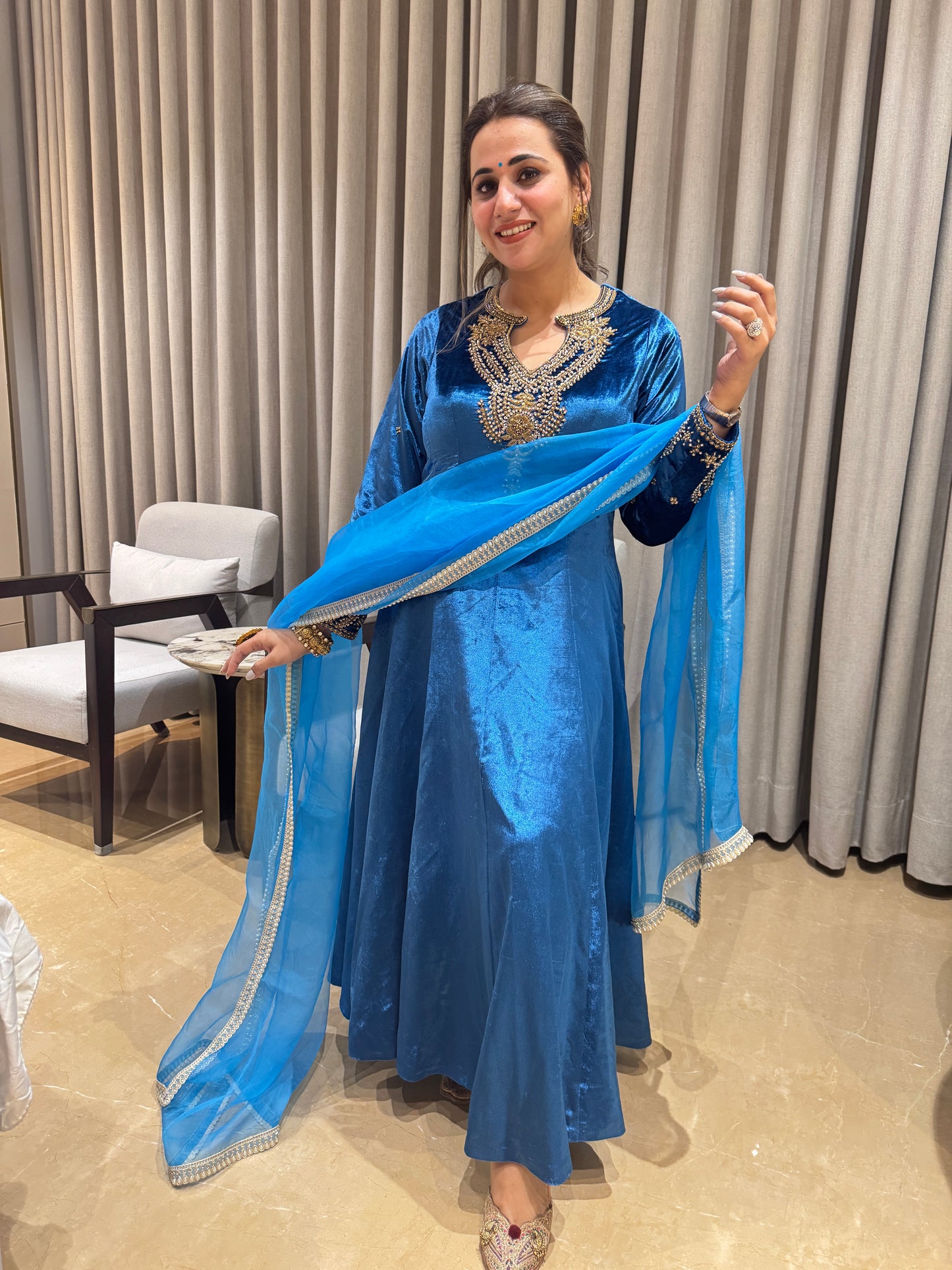 Blue Aura Anarkali NAS1299