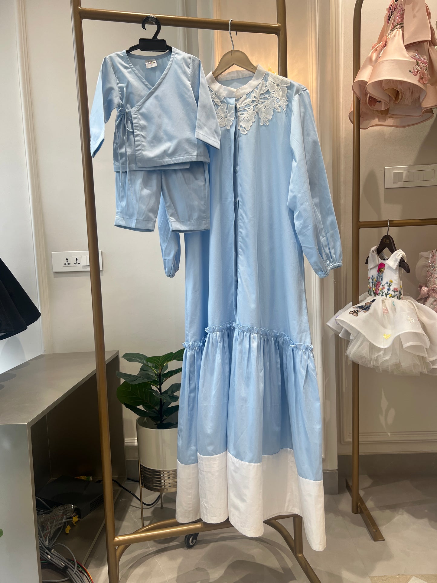 Blue Bond Mom and baby Combo set