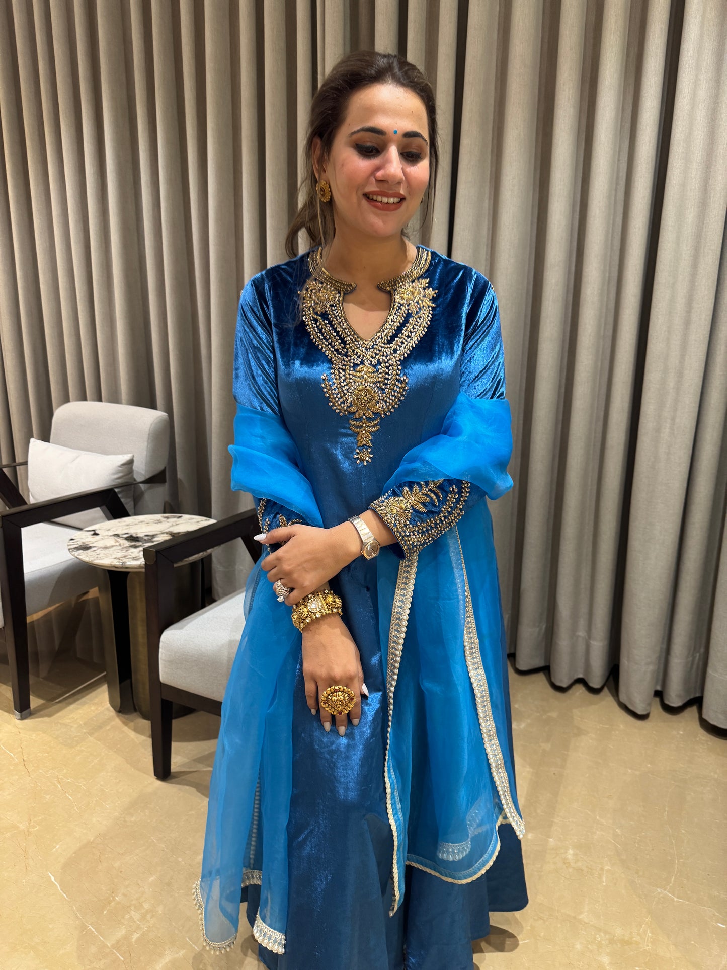 Blue Aura Anarkali NAS1299