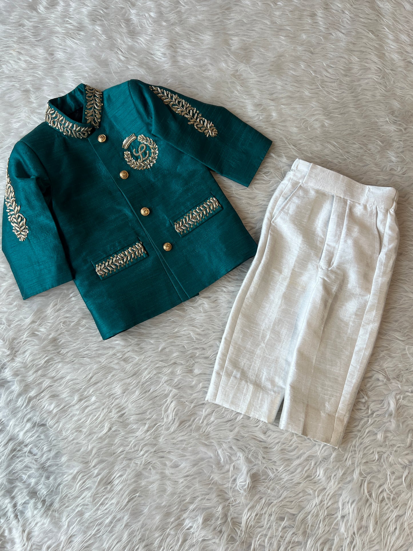 Emerald Royale Achkan Set NAS1343