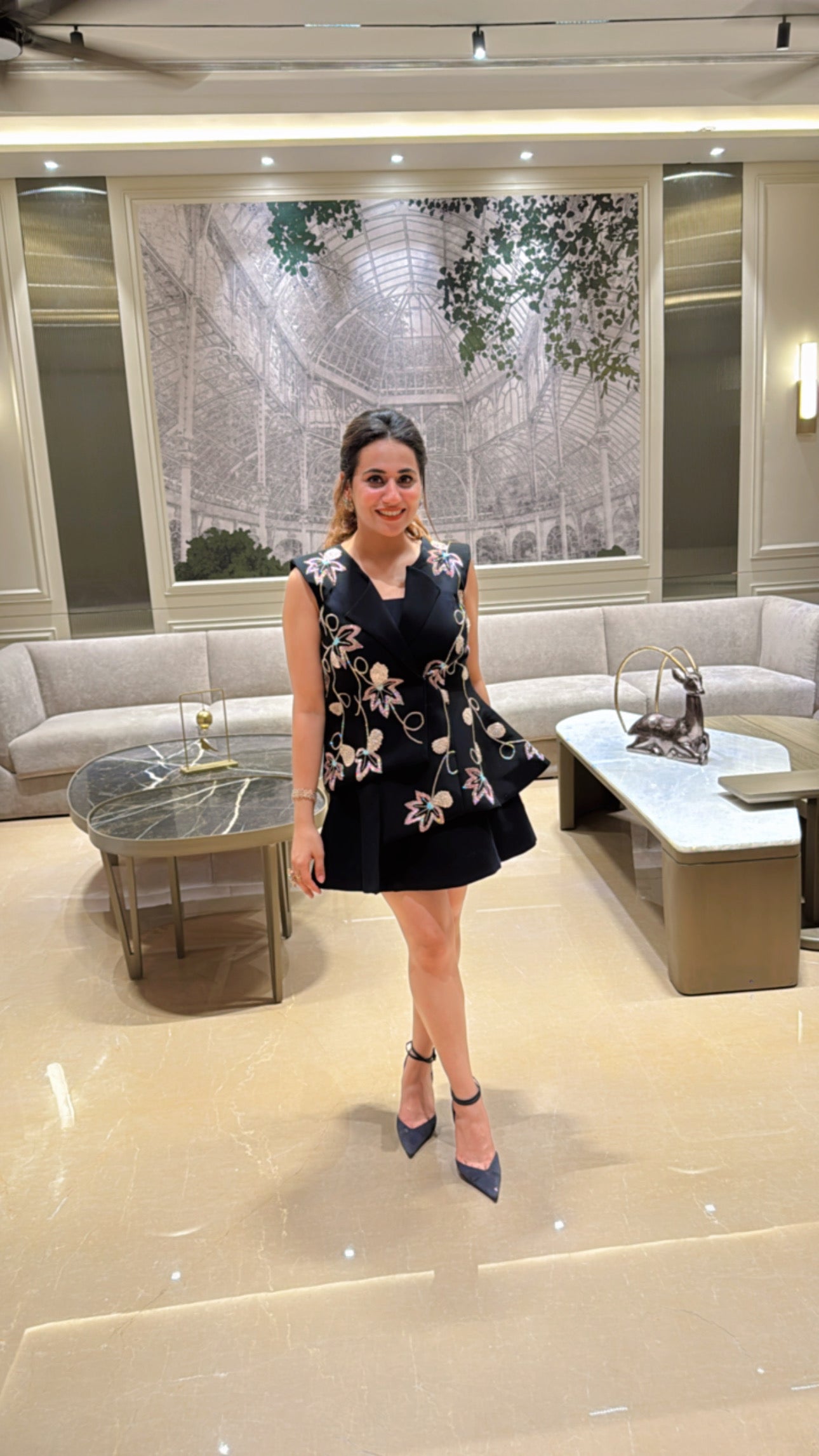 Petal Play Noir Dress NAS1305