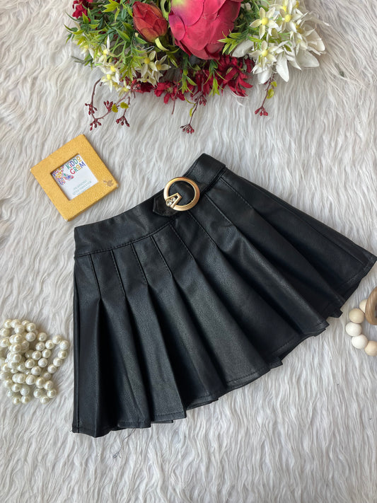 Black leather skirt