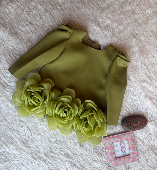 Royal Olive Rose Dress NAS1402