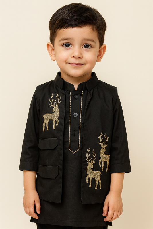 Imperial Black Kurta Set