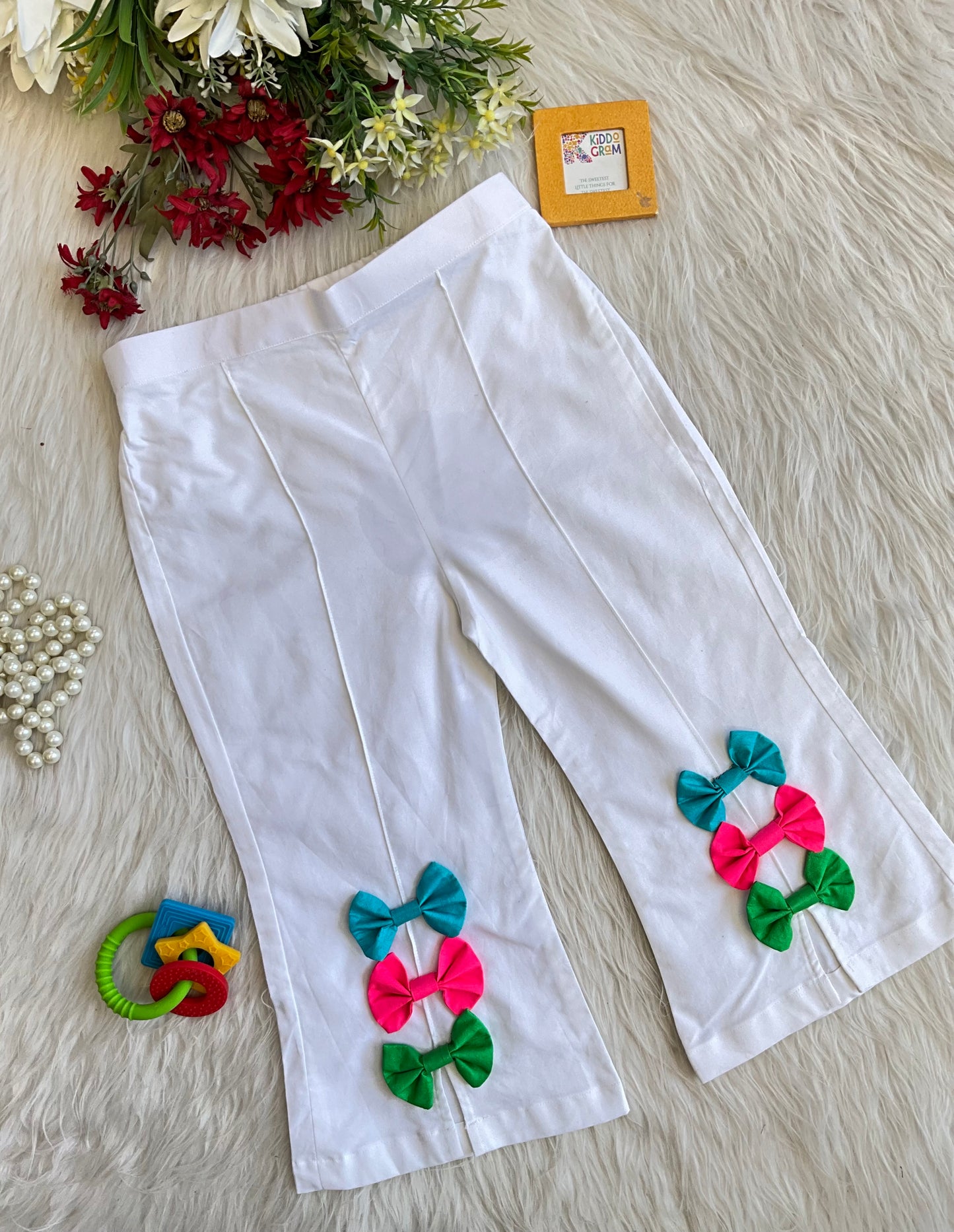 White Bow Pants