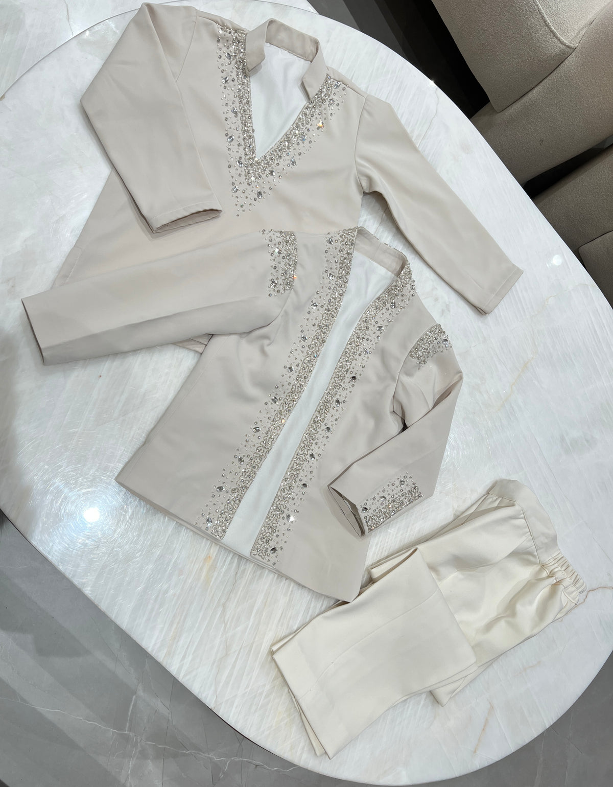 Ivory Pearl Élégance blazer set NAS1807
