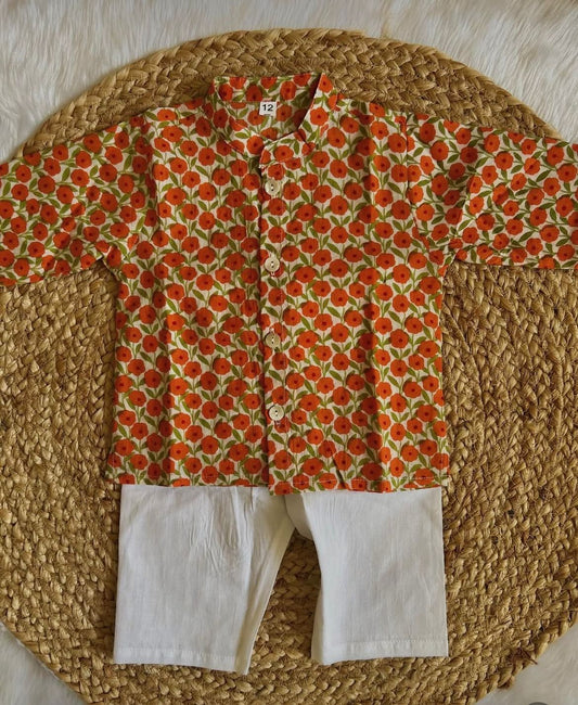 Orange Petal Kurta Set