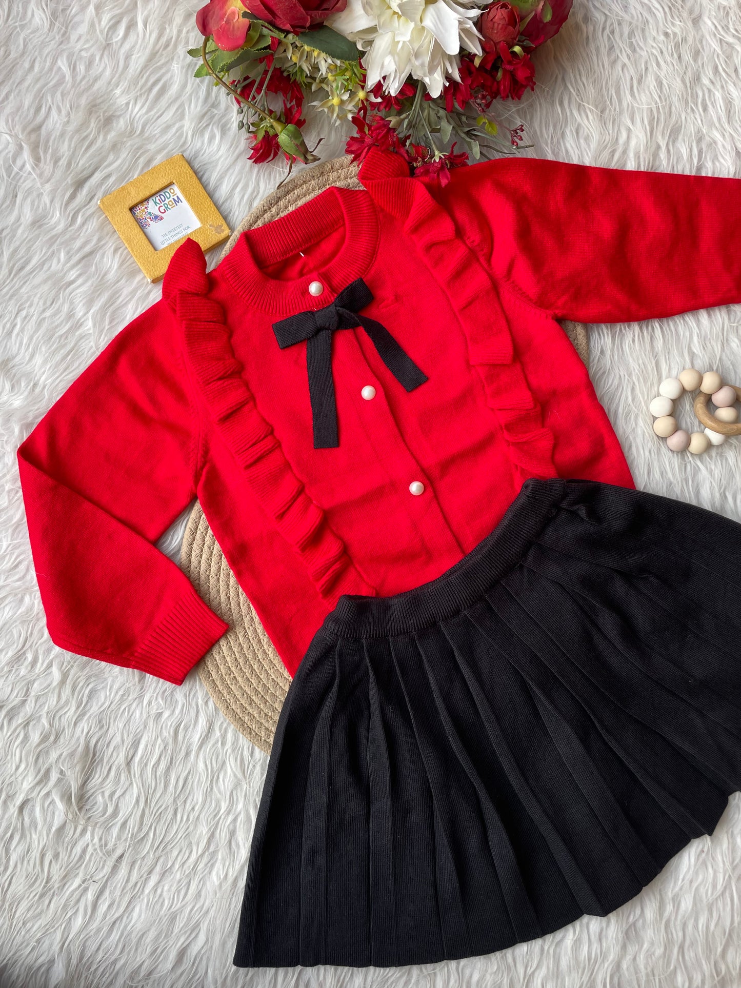 Black cherry skirtset