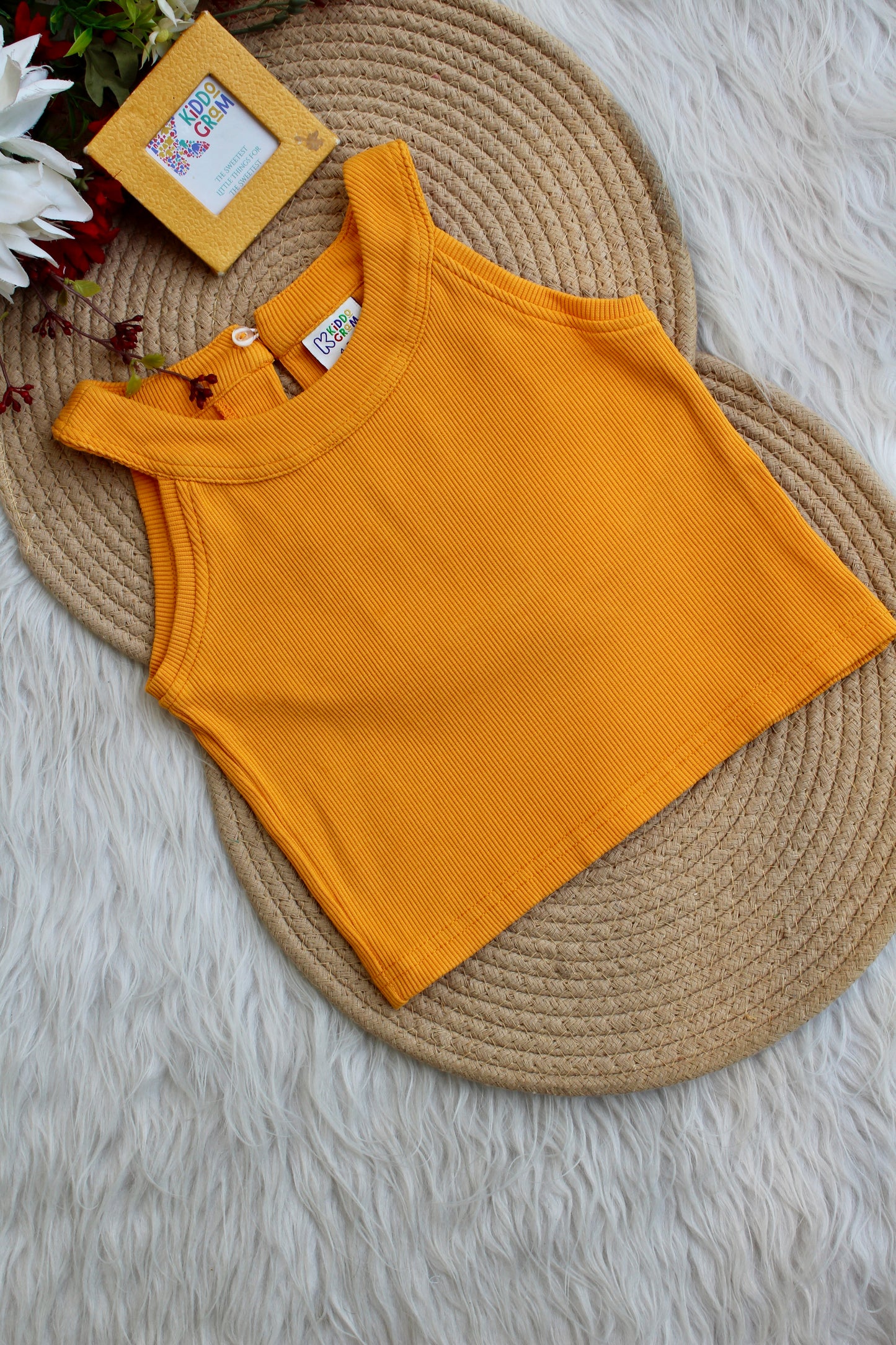 Orange crop top