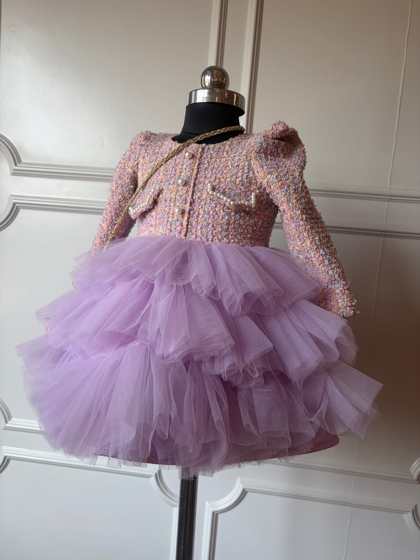 Lilac Luxe Tweed Dress NAS1283