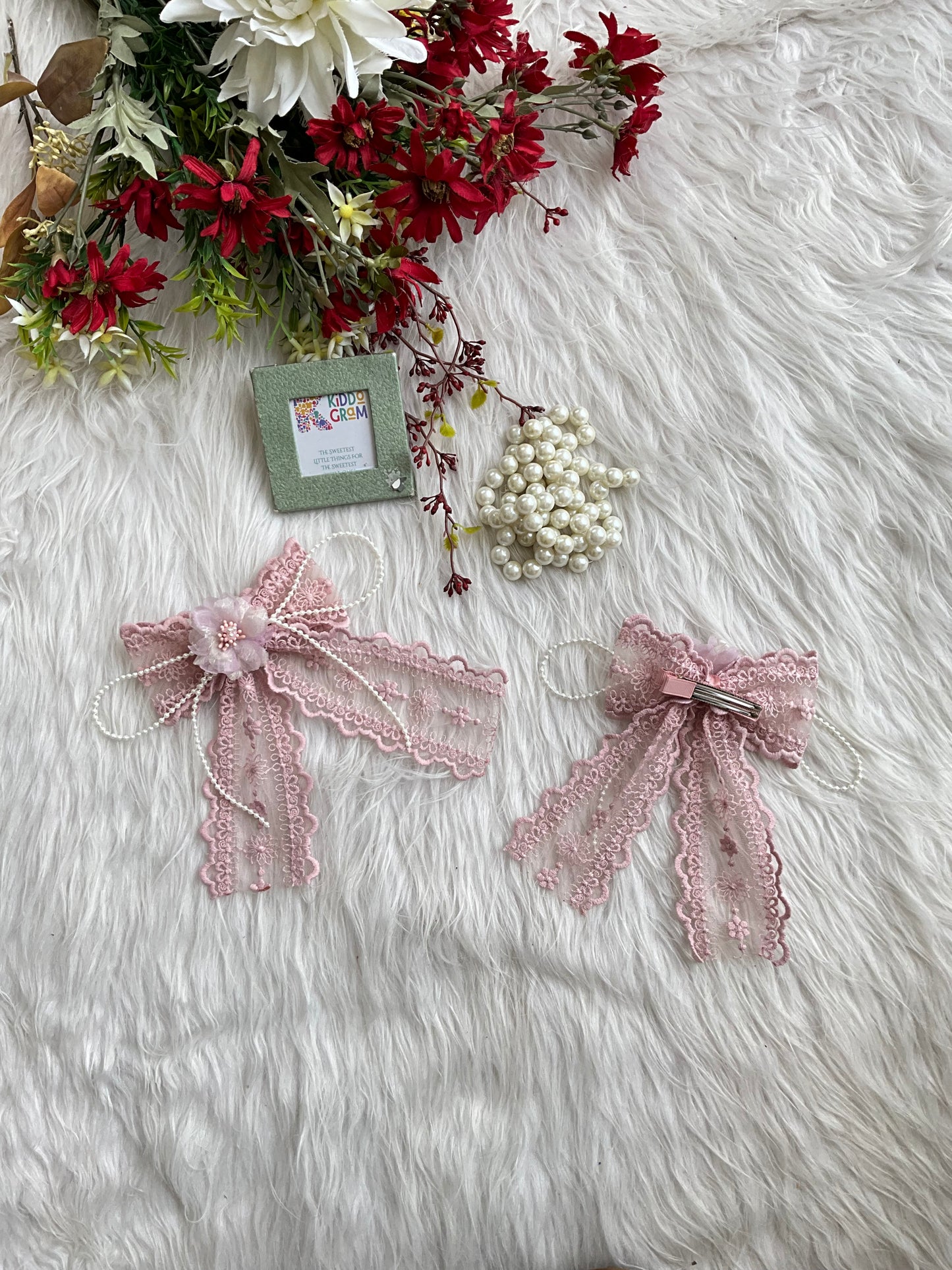 Pink Rosebud bow