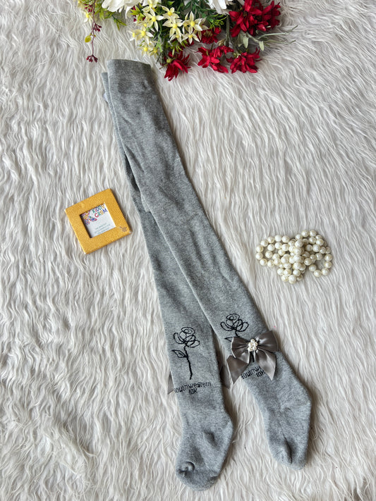 Grey Rose pearl stocking