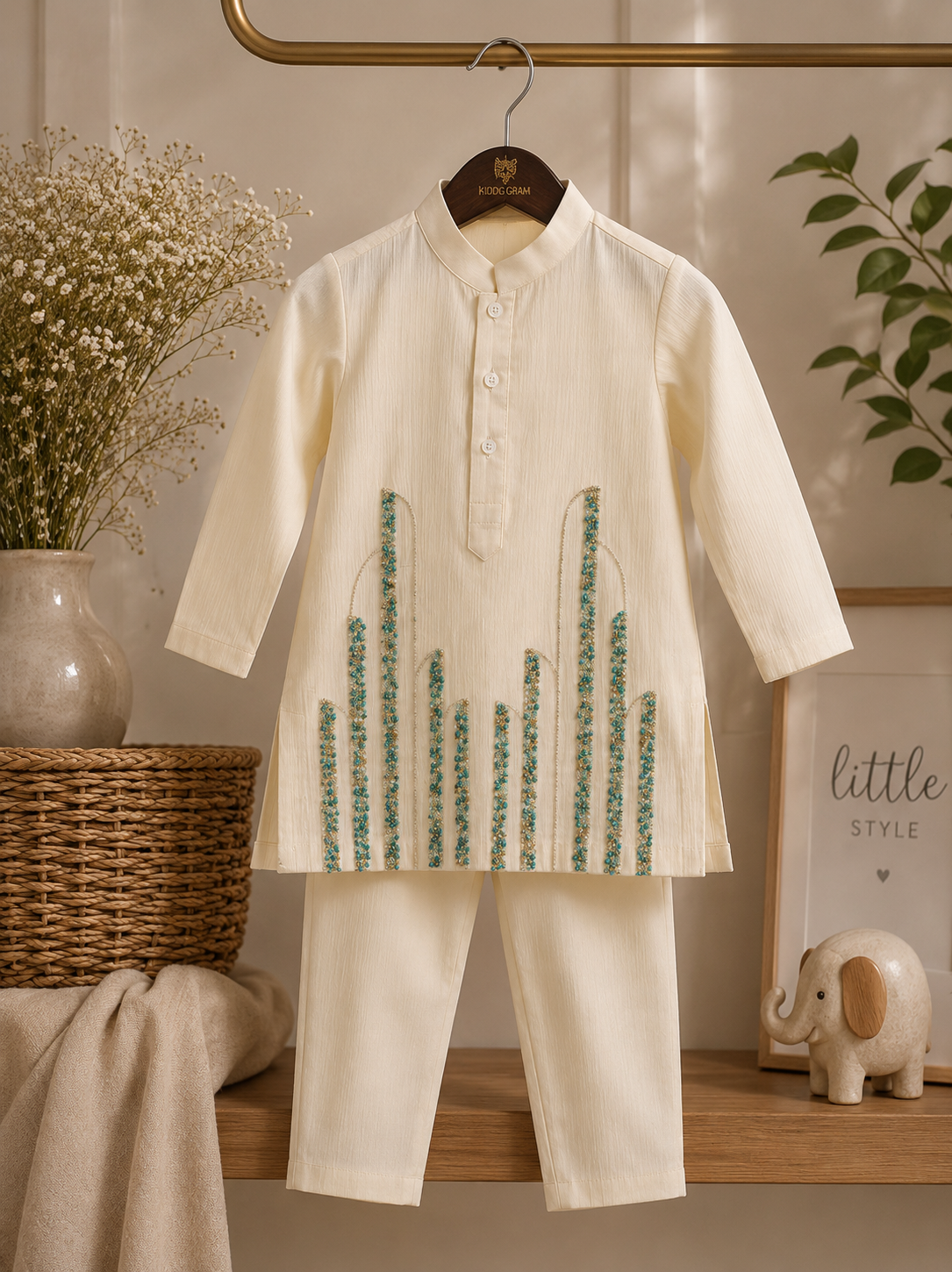 Ivory building kurta set NAS1711