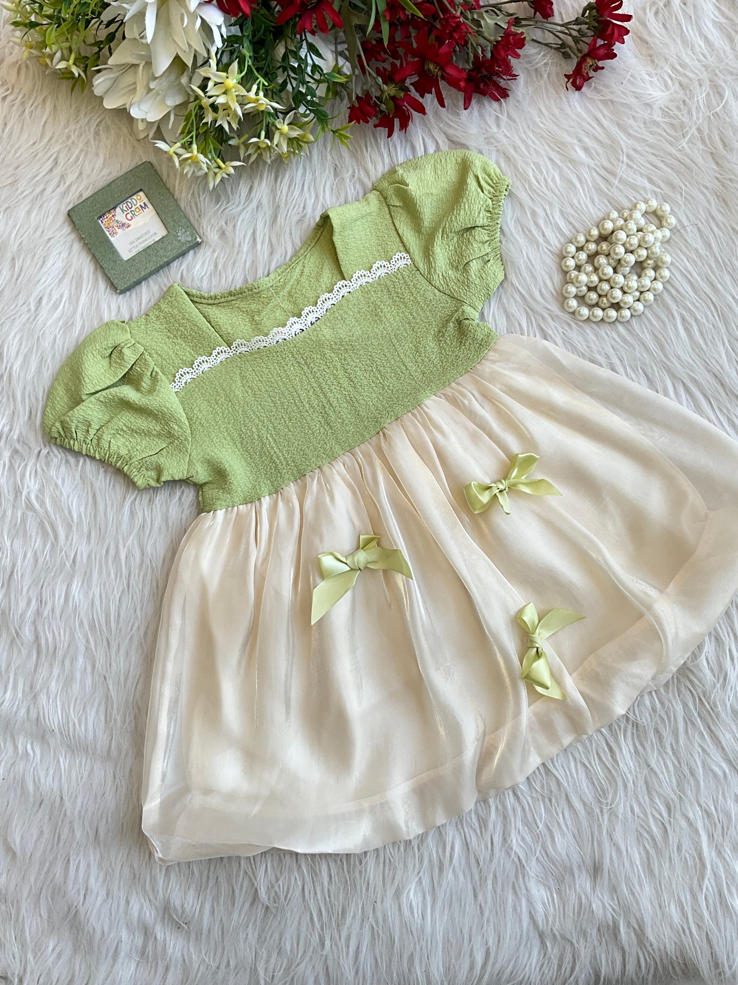 Green Bow Frock