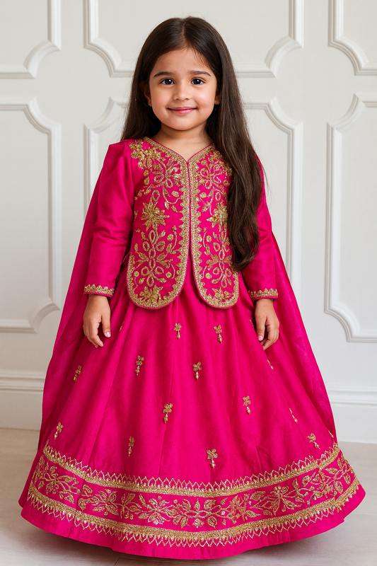 Royal Fuchsia Bloom Lehnga Nas1228