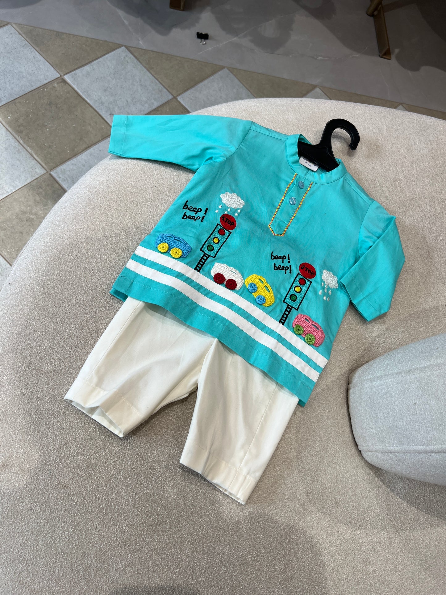Beep Beep Buddy kurta set🩵
