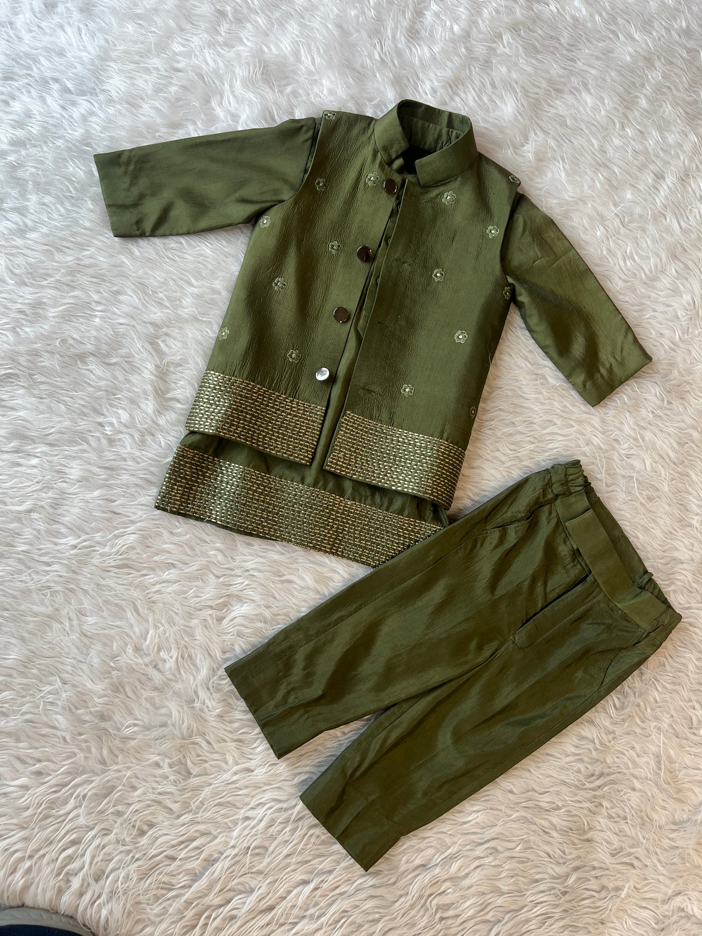 Royal Olive Kurta Set NAS1546