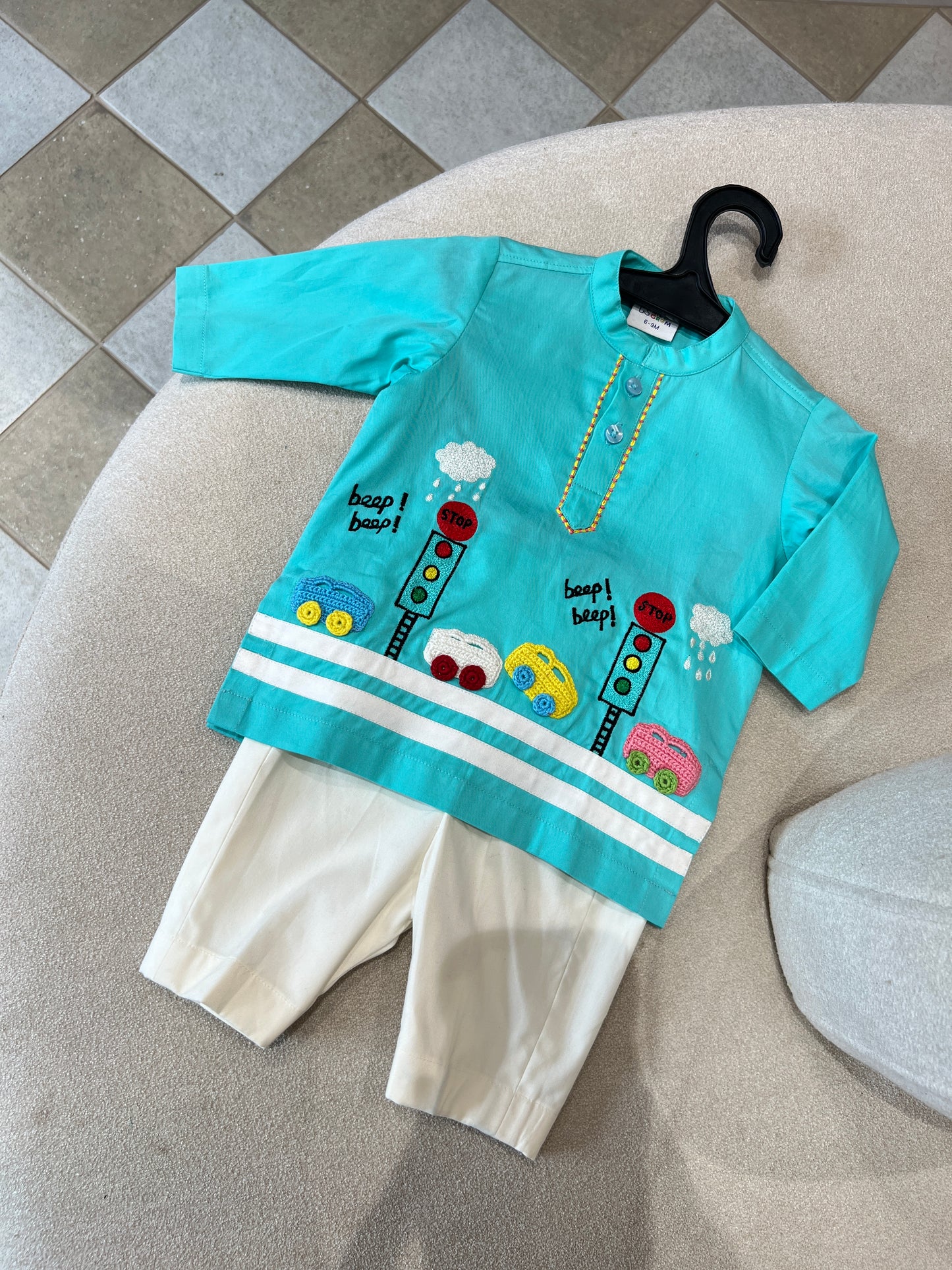 Beep Beep Buddy kurta set🩵