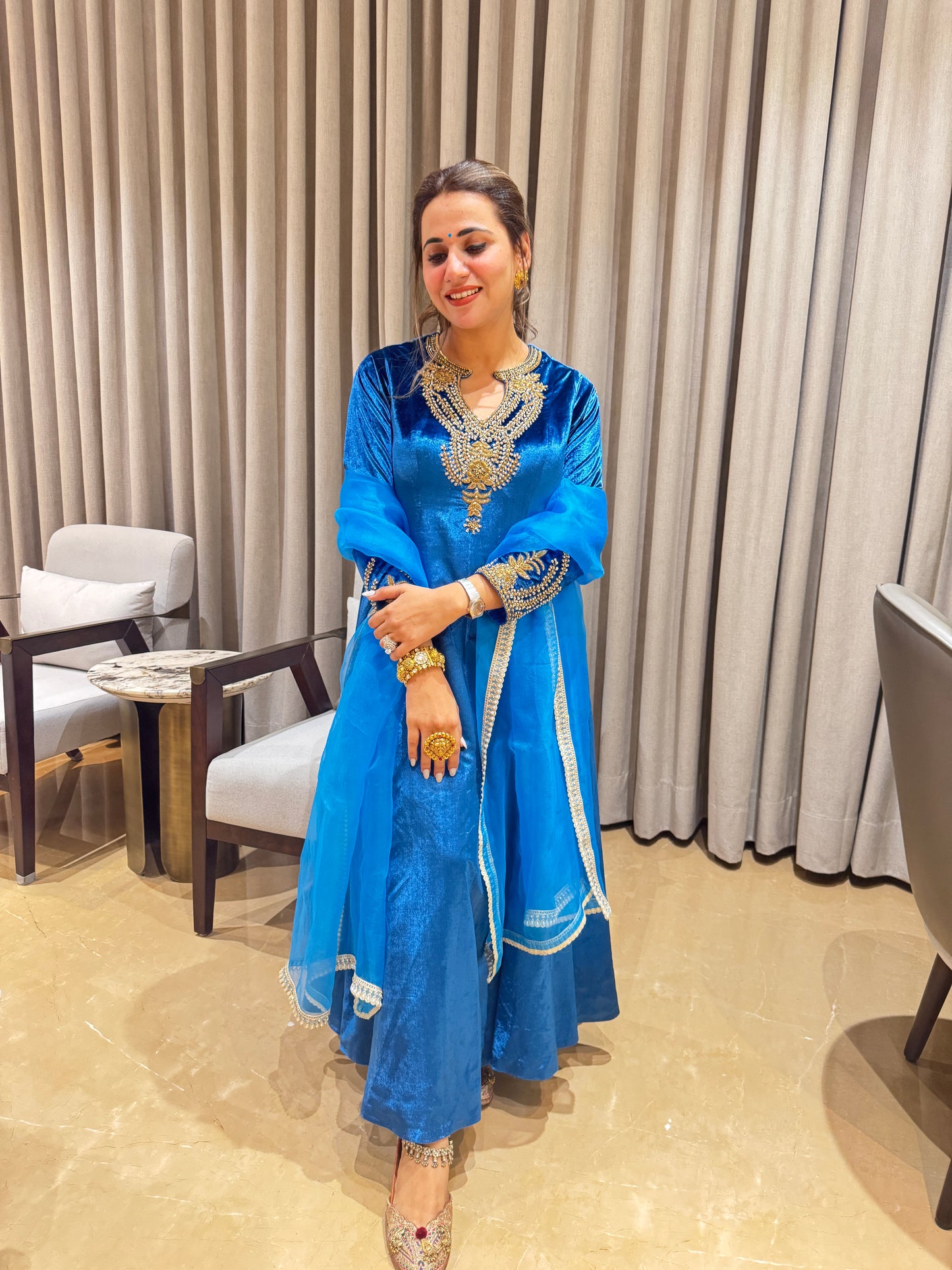 Blue Aura Anarkali NAS1299