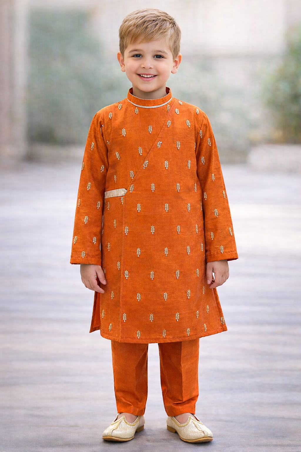 Heritage Saffron Kurta set NAS1338